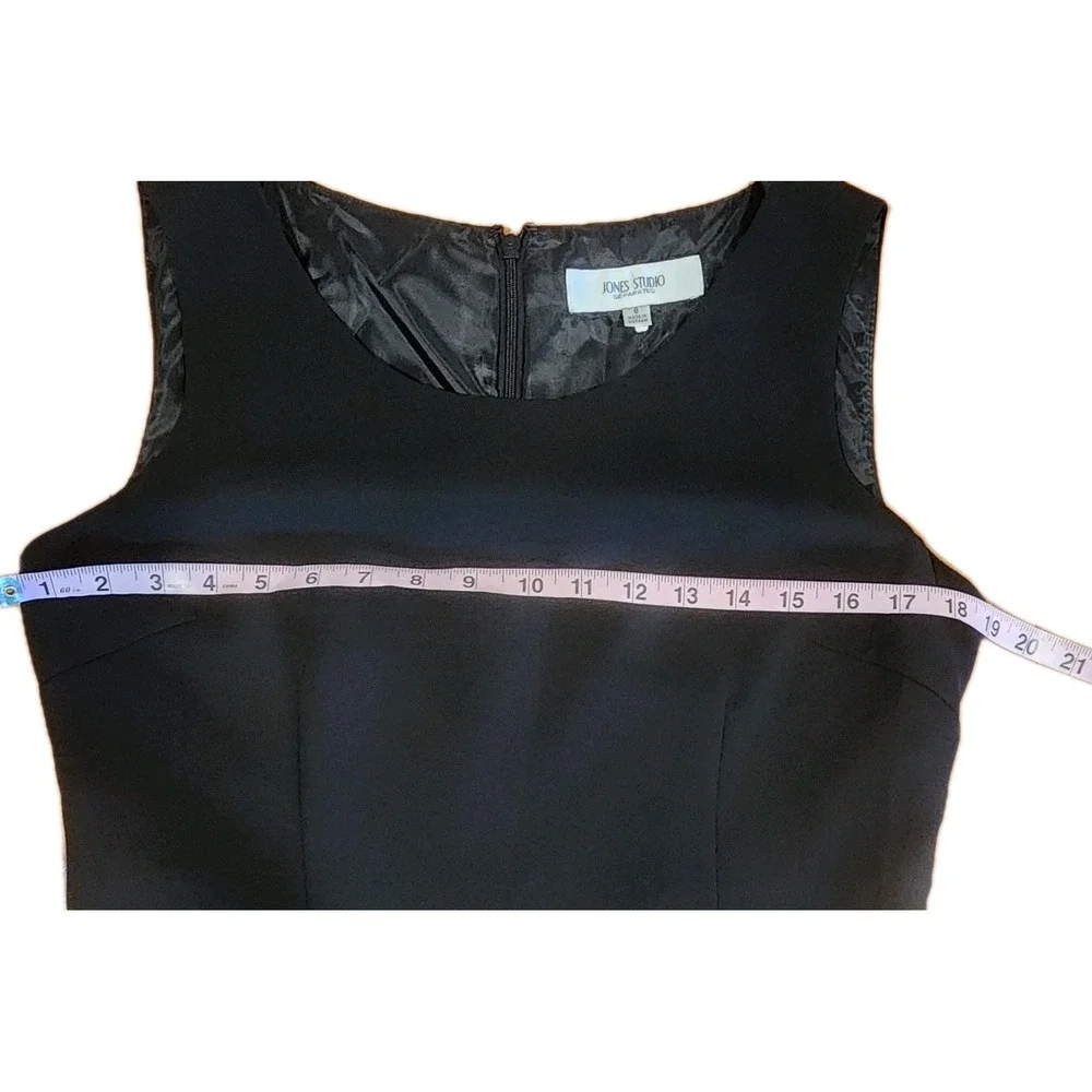 Jones Studio Sheath Dress Womens 8 Black Lined Classic Capsule Career‎ Office